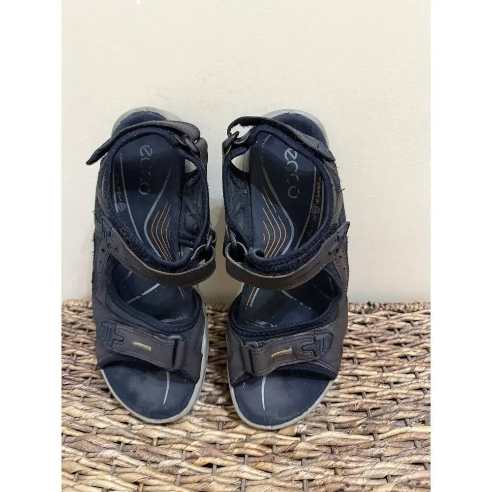 Ecco Offroad Yucatan Brown Leather Sport Hiking Outdoor Sandals Men’s Sz 10/10.5